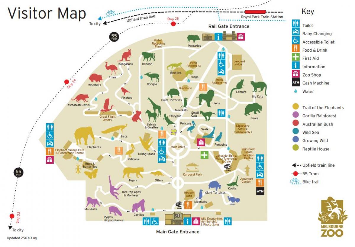 kaart Melbourne loomaaed