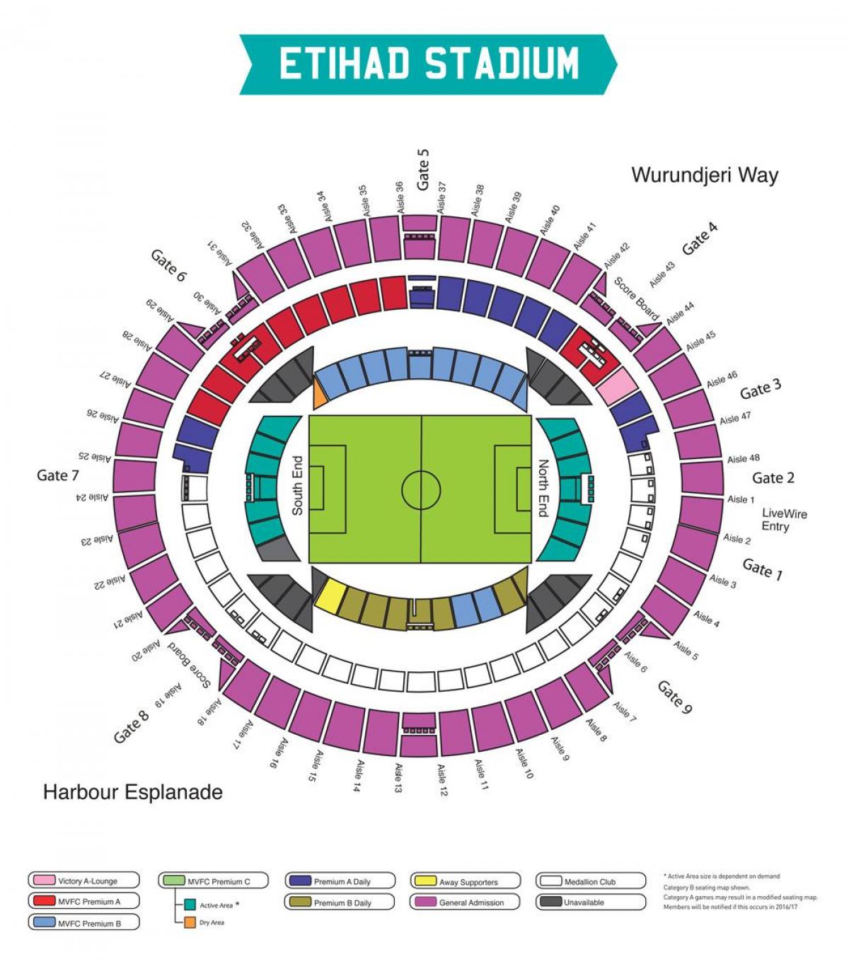 kaart Etihad staadion Melbourne