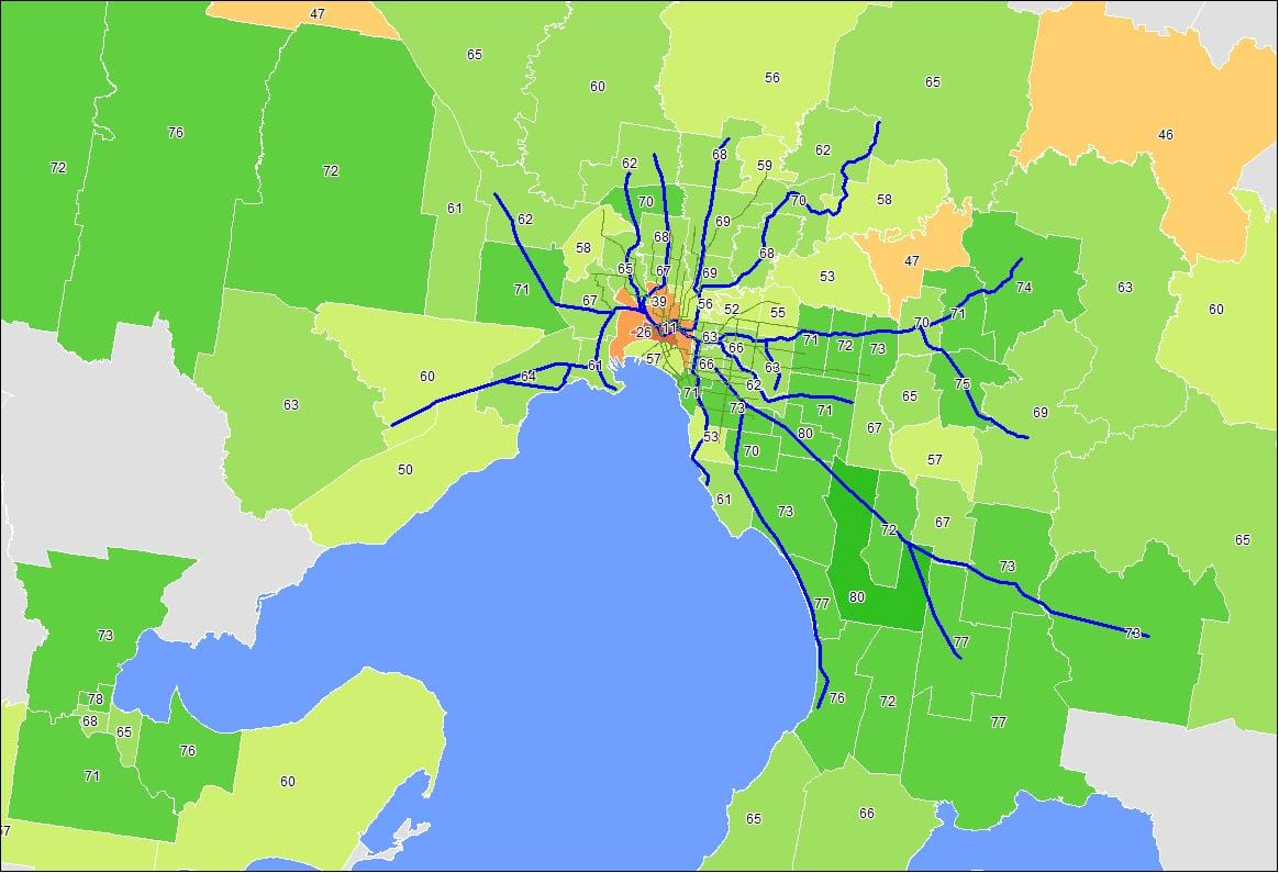 kaart Melbourne cbd