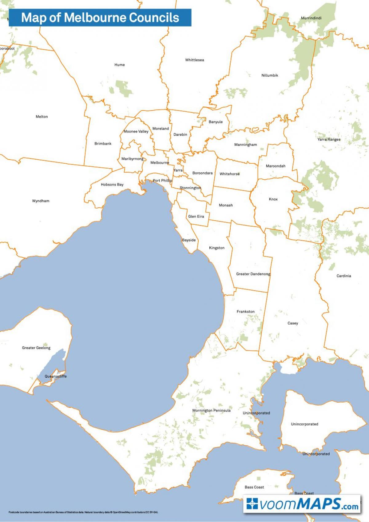 kaart Melbourne nõukogud