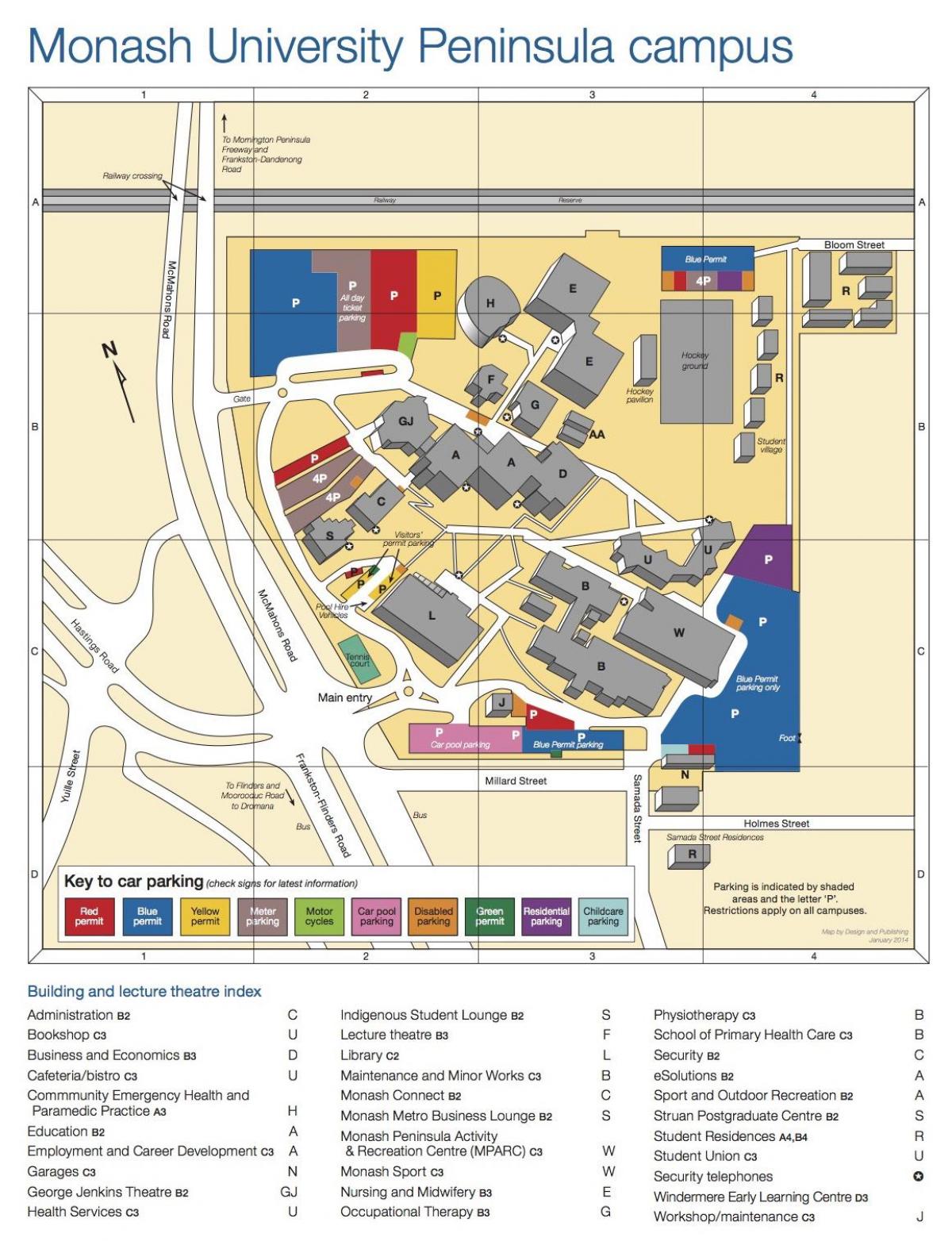 Monash university campus kaart