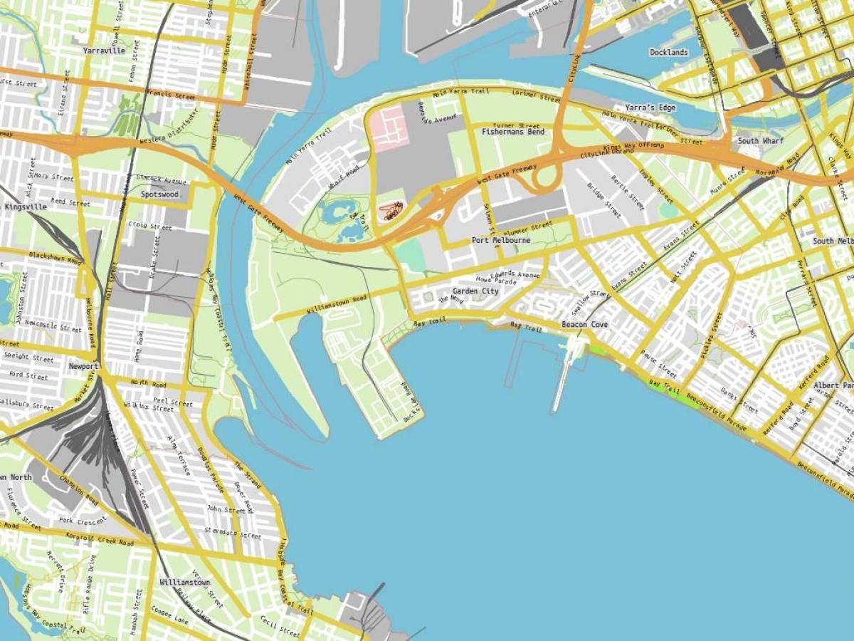 kaart port Melbourne