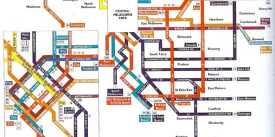 Melbourne ühistranspordi kaart