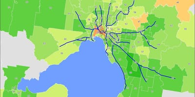 Kaart Melbourne cbd