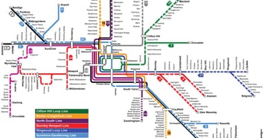 Metroo kaart Melbourne