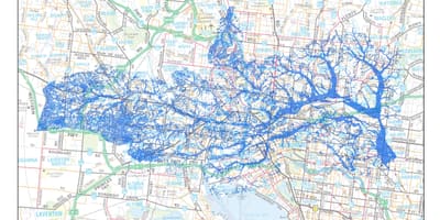 Kaart Melbourne üleujutuste