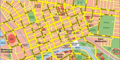 Kaart Melbourne cbd