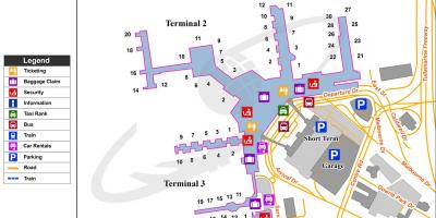 Kaart Melbourne lennujaama terminalide
