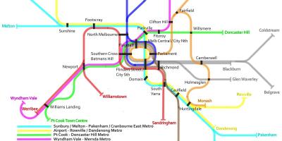 Metroo rongi kaart Melbourne