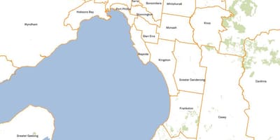 Kaart Melbourne nõukogud