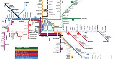 Rongi jaama kaart Melbourne